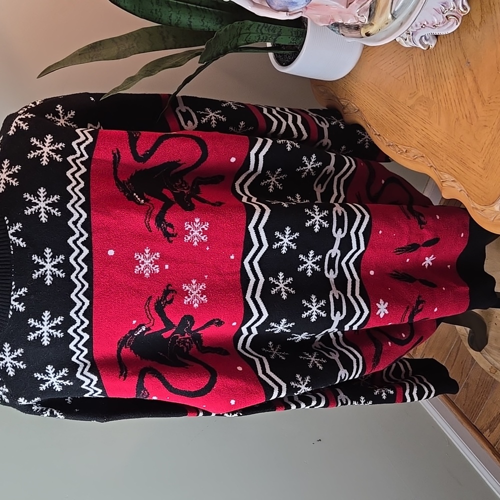 Foxblood Krampus Winter Holiday Cardigan - Picture 2 of 4